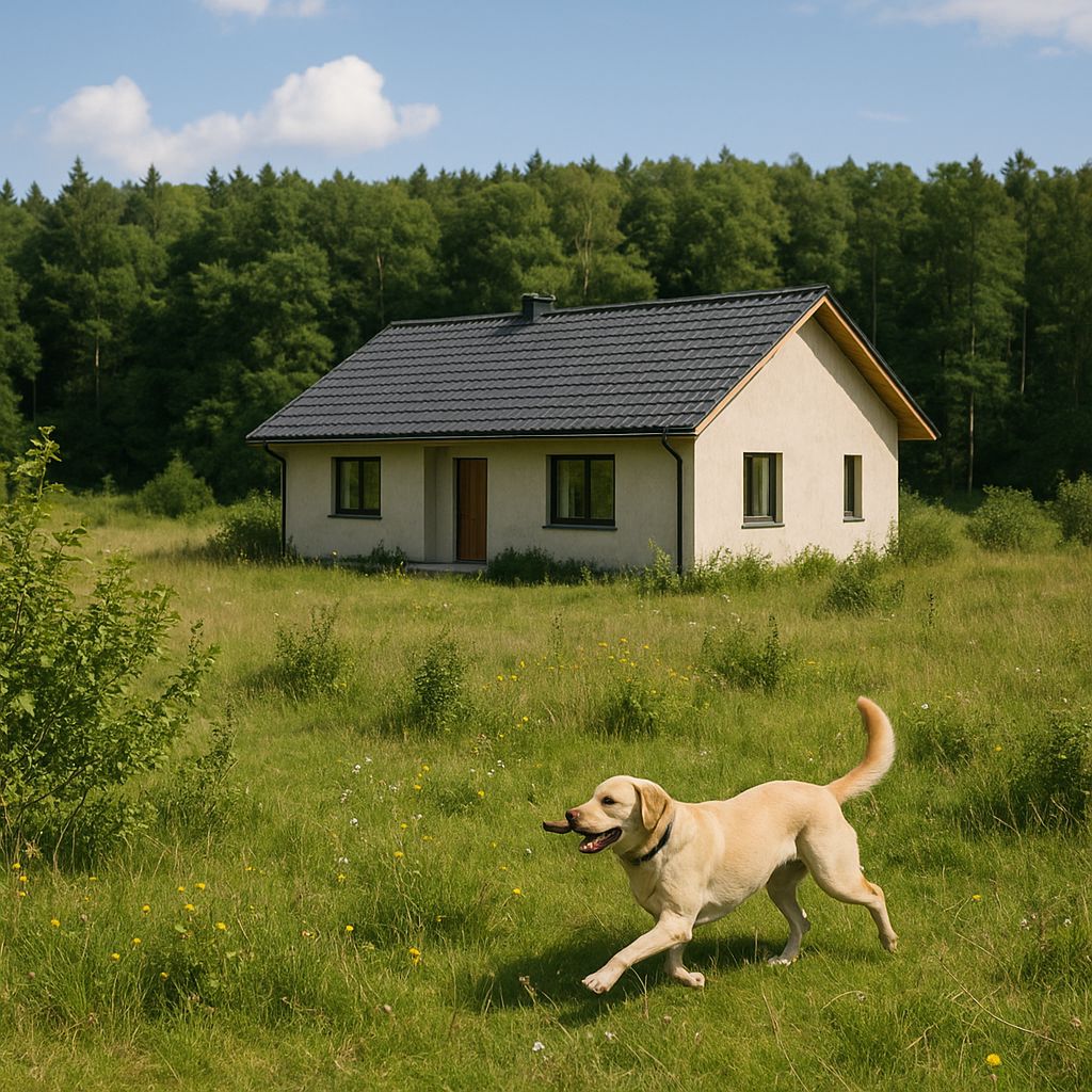 Idealisierte Visualisierung unseres Wunschhauses im Grünen
